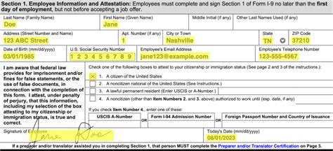 1~9|Completing Form I